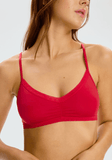 Blush The Micro Lace Trim Bralette - Red